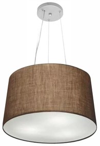 Lustre Pendente Cone Md-4153 Cúpula em Tecido 30/45x40cm Café - Bivolt