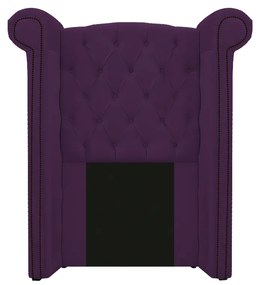 Kit Cabeceira e Calçadeira Veneza 100 cm Solteiro Suede Roxo - ADJ Decor