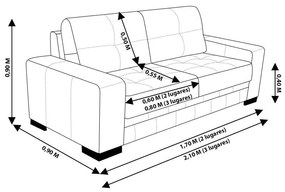 Jogo de Sofá 2 e 3 Lugares Sala de Estar Milano Couro Nude G58 - Gran Belo
