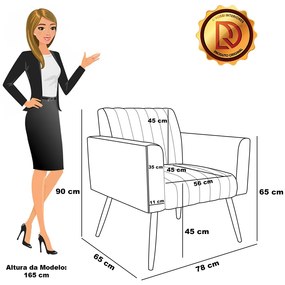 Kit 2 Poltronas Viena Gomada Corino Pés Palito Castanho D03 - D'Rossi - Branco