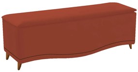 Calçadeira Estofada Yasmim 195 cm King Size Suede Terracota - ADJ Decor