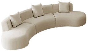 Kit Sofá Modular 4 Lugares 360cm Moderno Curvo Orgânico Duna Linho
