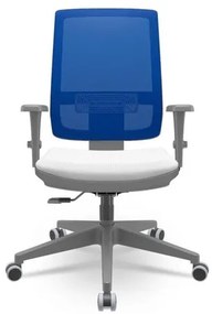 Cadeira Brizza Diretor Grafite Tela Azul Assento Aero Branco Base RelaxPlax Piramidal - 66326 Sun House