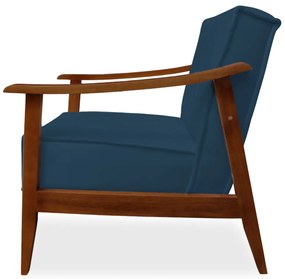 Poltrona Decorativa Vincenzza Veludo Azul Marinho