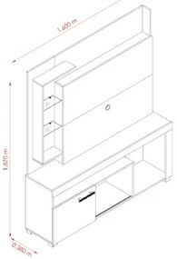Home Theater Icaro Naturalle/Off White - Madetec Móveis