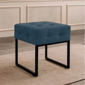 Puff Sala Decorativo Industrial Elisa Suede D03 - D'Rossi - Azul Marinho