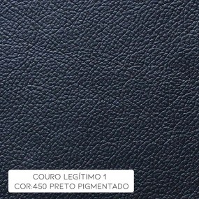 Sofá 3 Lugares Sala de Estar 235cm Chesterfield Pés Madeira Couro Preto G40 - Gran Belo
