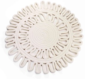 Centro de Mesa Em Corda Redondo Branco 38 Cm - D'Rossi
