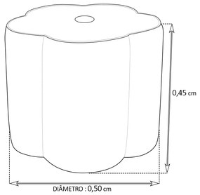 Puff Decorativo Flor Veludo - Bege