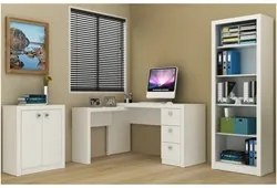 Ambiente para Home Office 03 Peças Branco - Tecno Mobili
