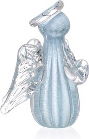 Mini Anjo Uriel Cristal Murano G - Azul Bebê  Azul Bebê