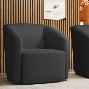 Poltrona Decorativa Base Giratória Stella Max Sintético D03 - D'Rossi - Preto