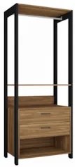 Guarda Roupa Solteiro Closet 73cm 2 Gavetas Una Mel/Preto C01 - Mpozen