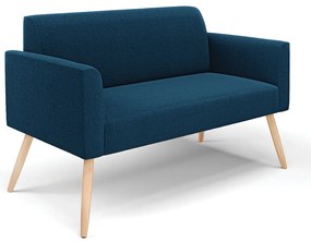 Sofá 2 Lugares Namoradeira Pé Palito Natural Marisa Bouclê D03 - D'Rossi - Azul