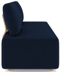 Sofá 2 Lugares 148cm Sala de Estar Rovier Veludo Azul Z32    - Mpozena