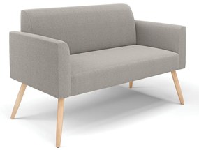 Sofá 2 Lugares Namoradeira Pé Palito Natural Marisa Bouclê D03 - D'Rossi - Cinza