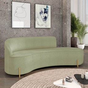Sofá 4 Lugares Orgânico 220cm Pé Dourado Morgan Bouclê D03 - D'Rossi - Verde Pistache