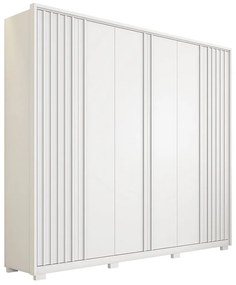Guarda Roupa Casal 268cm Bravus 6 Portas de Bater com 4 Gavetas MDP Branco G11 - Gran Belo