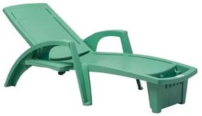Espreguiçadeira Sole Reclinável Verde Menta em Polipropileno com Proteção UV Pisani