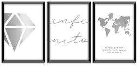 Kit 03 Quadros Decorativos "Infinito" 43x33 cm - D'Rossi