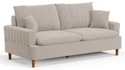 Sofá Living 2 Lugares 160cm com Almofadas Veras D05 Boucle Bege - Mpoz