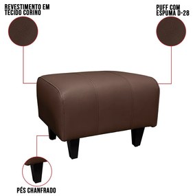 Poltrona do Papai com Puff USB e Porta Copos Ravella Sintético R04 - D'Rossi
 - Marrom