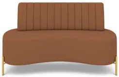 Sofá 2 Lugares 160cm Pés Aço Dourado Tamar Boucle Terracota Z08 - Mpoz