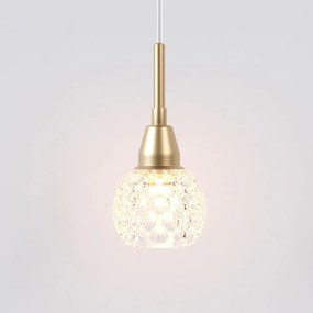 Pendente Amora Vidro Cristal Ø8X17Cm Alumínio 1Xg9 - Qimporta Pd2301 (CHAMPANHE)