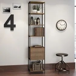 Estante Livreiro Steel Quadra 27807 3 Gavetas Vermont Base Preta - Art