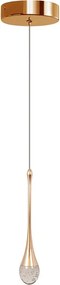 Pendente Led Aluminio Cristal 6W 3000K Lille - DOURADO