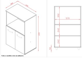 Armário Multiuso Nésia 2 Portas Cozinha MB1
