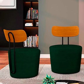 Poltrona Decorativa Addams Veludo Verde G45 - Gran Belo