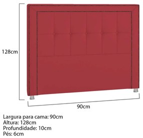 Cabeceira Solteiro Catania P04 90 cm Suede - ADJ Decor