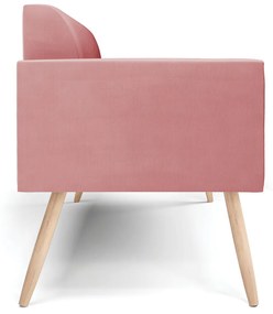 Sofá Namoradeira Pés Palito Natural Marisa Suede D03 - D'Rossi - Rose