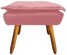 Puff Decorativo Sala de Estar Pés Palito Opla Suede Rose - Ibiza