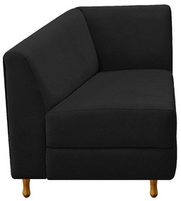 Recamier Valéria 160cm Lado Esquerdo Corano Preto - ADJ Decor