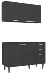 Armário de Cozinha CP01 Para Pia 120cm Pérola Z34 Preto - Mpozenat