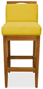 Kit 4 Banquetas Decorativa Elis Veludo Amarelo