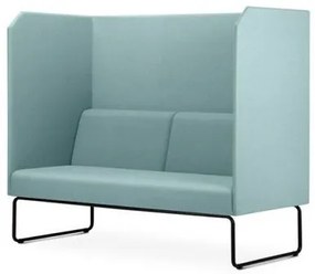 Sofa Privativo Pix com Divisoria e Assento Crepe Verde Agua Base Aco Preto - 55082 Sun House