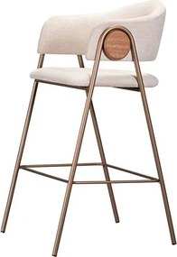 Banqueta Fleur Alta Trama Latte Base Gold - 77187 Sun House