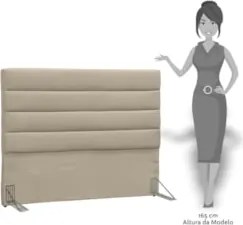 Cabeceira Casal Queen 160cm Greta Suede Liso Bege Z51 - Mpozenato