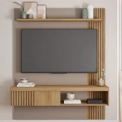Painel para TV Suspenso 55 Pol. Helen C01 Buriti/Fendi - Mpozenato