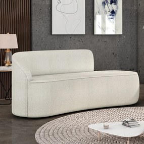 Sofá 2 Lugares Orgânico 140 cm Morgan Bouclê D03 - D'Rossi - Off White