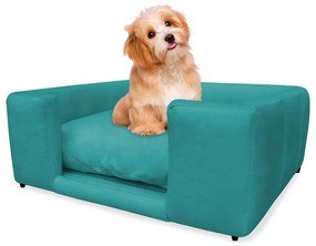 Caminha Cão Cama Pet Lili P/ Cães e Gatos Almofada Lavável Suede Cores - Azul Tiffany