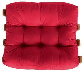 Puff Decorativo Sala de Estar Costela Rib Suede Vermelho
