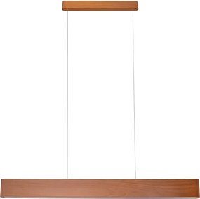 Pendente Led Madeira Castanho 18W 2690Lm 3000K Rettangolare