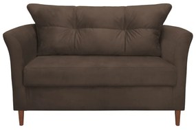 Namoradeira Ibis Decorativa 2 Lugares 1,35 m Recepção Quarto Sala Suede Marrom