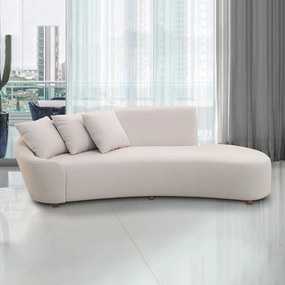 Sofá Sala de Estar Living Design Moderno 230cm com Almofadas Trinity Veludo Bege G93 - Gran Belo