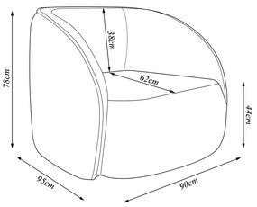 Poltrona Decorativa Sala de Estar Clarke Veludo Marrom G45 - Gran Belo