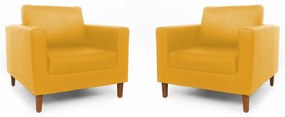 Conjunto 2 Poltrona Decorativa Gabriela Courino Amarelo